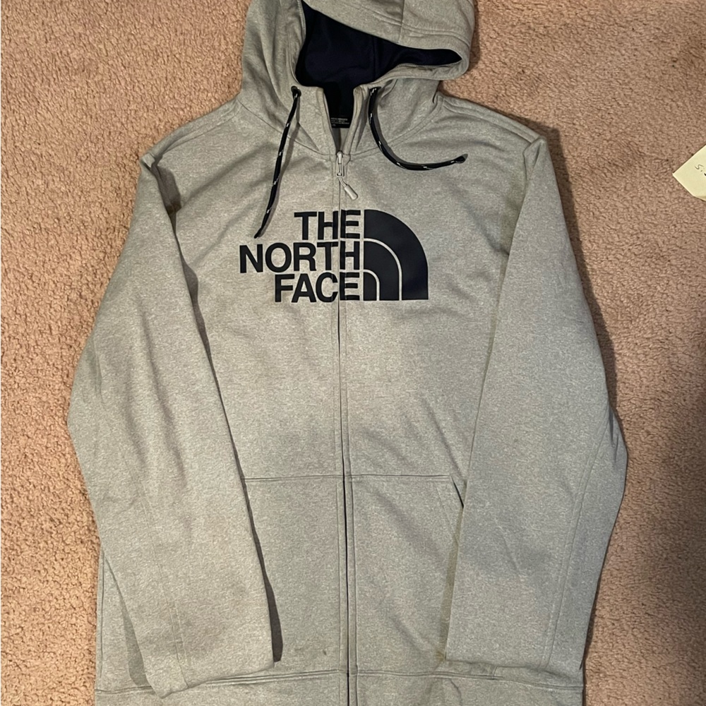 THE NORTH FACE Hoodie Jacket Men's Large Full Zip Grey